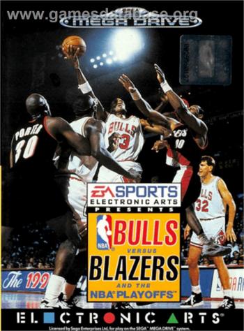 Cover Bulls vs Blazers and the NBA Playoffs for Genesis - Mega Drive